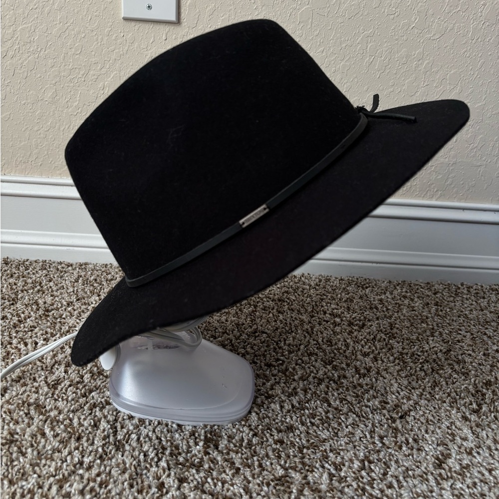 Brixton | Women's 100% Wool Wesley Fedora Hat Size Large 7.5 Black NWT